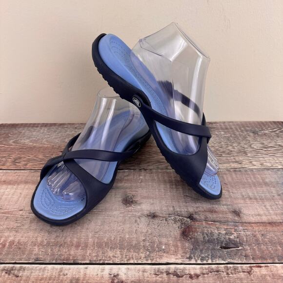 CROCS Shoes - Crocs Blue Strappy Sandals Womens Size 10 READ